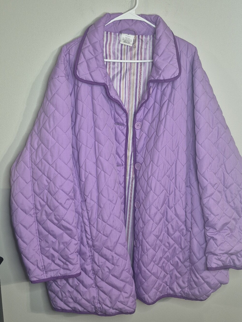 Women's Quilted Lavender Jacket Size 4X